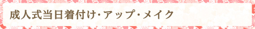 成人式当日着付け・アップ・メイク